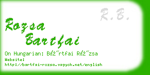rozsa bartfai business card
